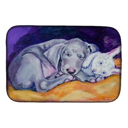 Carolines Treasures Carolines Treasures 7354DDM Weimaraner Snuggle Bunny Dish Drying Mat 7354DDM